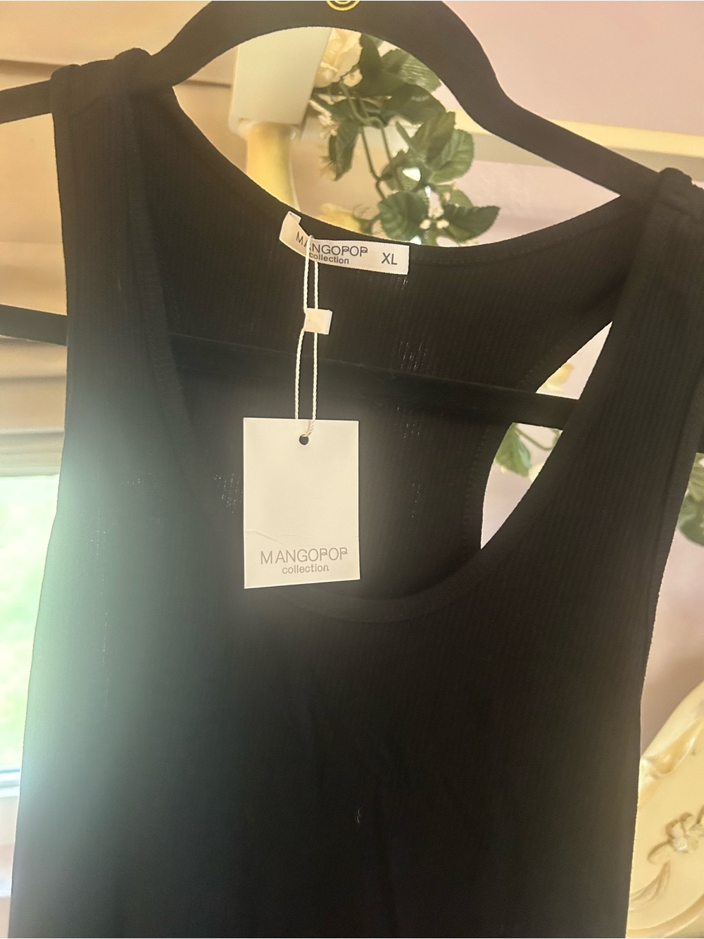 Mango Black Ribbed Tank Top with Racerback - Picture 2 of 5